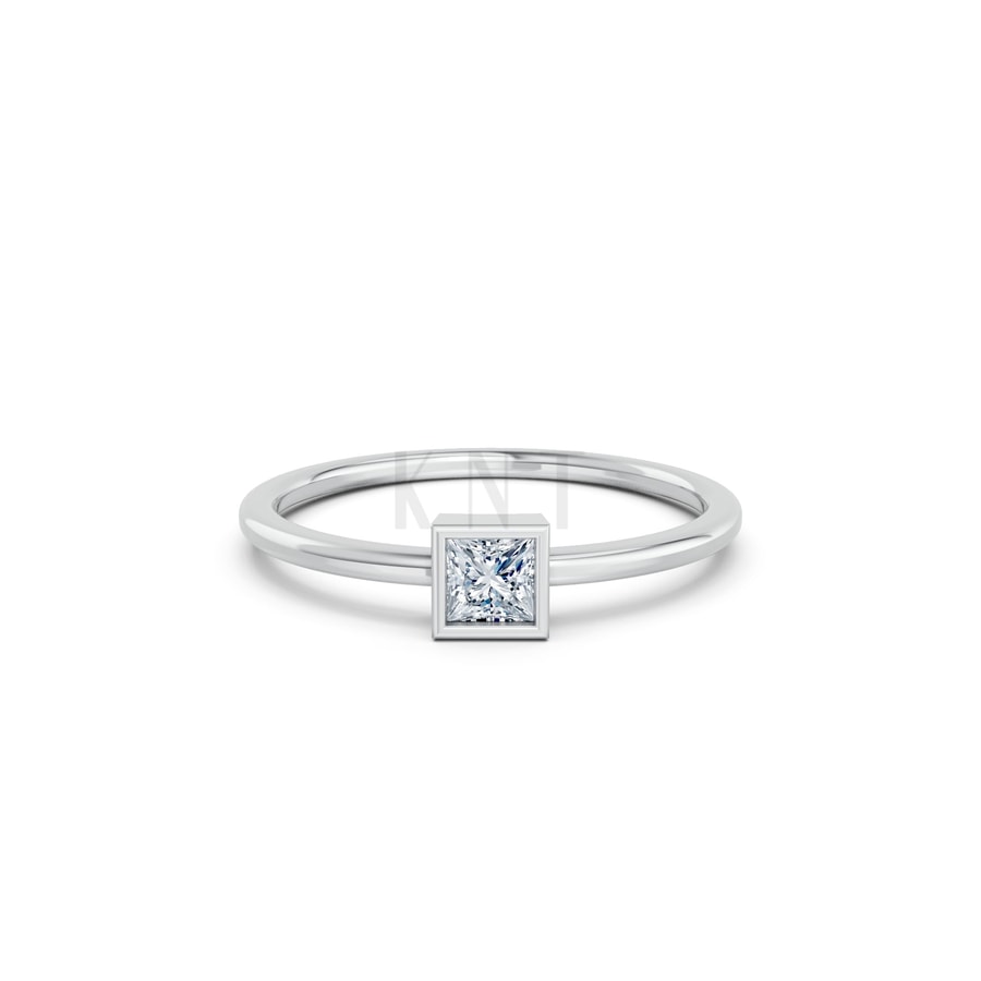 NHẪN NỮ EURO STYLE – RN111 vàng trắng White Gold kiểu dáng cá tính, hiện đại