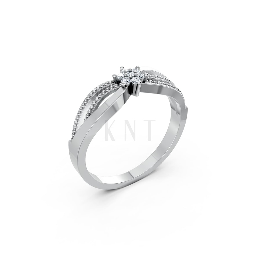 Nhẫn Nữ EURO Style RNN21 vàng trắng White Gold kiểu dáng hiện đại, nổi bật