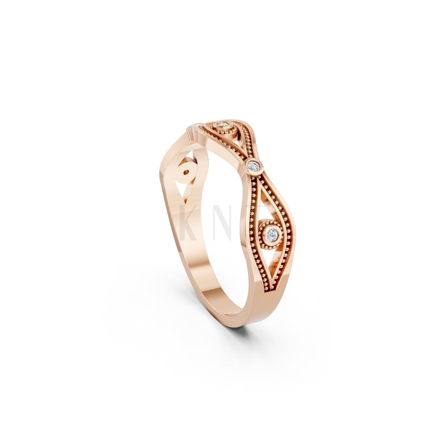 NHẪN NỮ EURO STYLE – RNN36 vàng hồng Rose Gold phong cách trẻ trung, nổi bật
