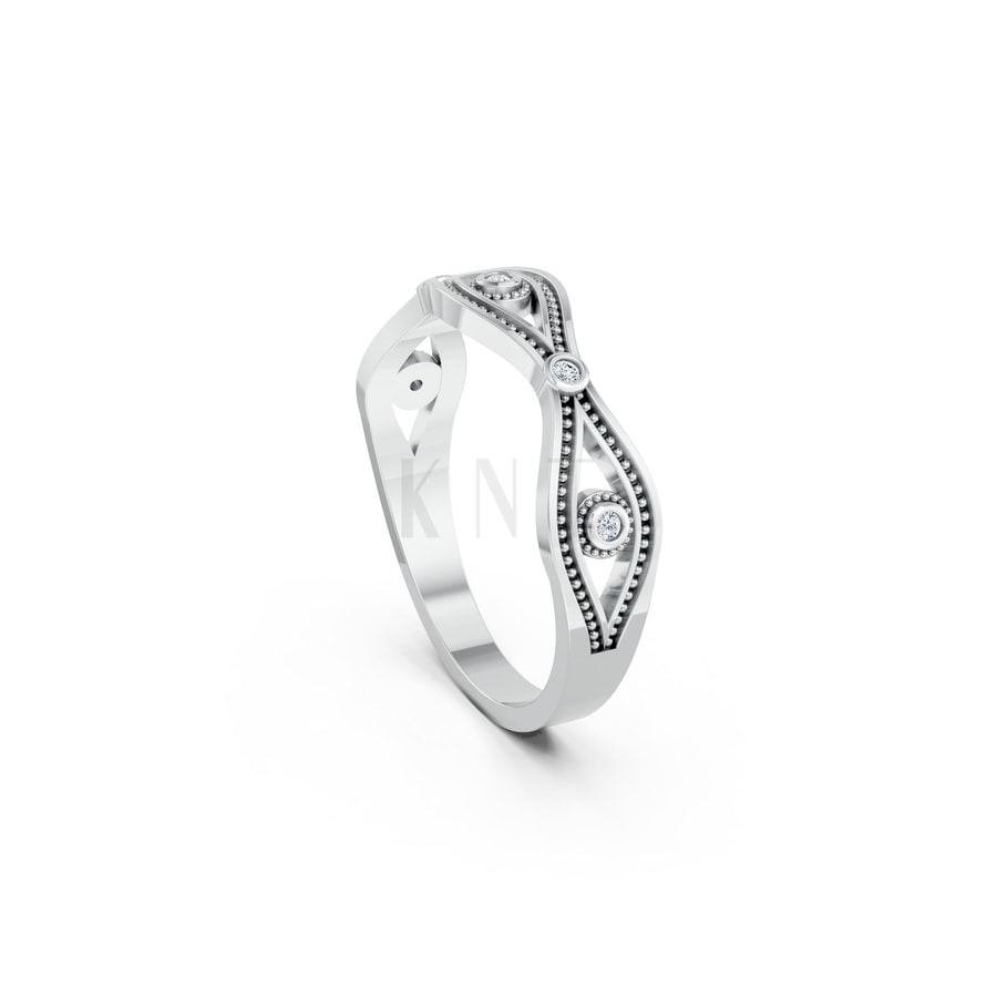 NHẪN NỮ EURO STYLE – RNN36 vàng trắng White Gold thiết kế trẻ trung, hiện đại