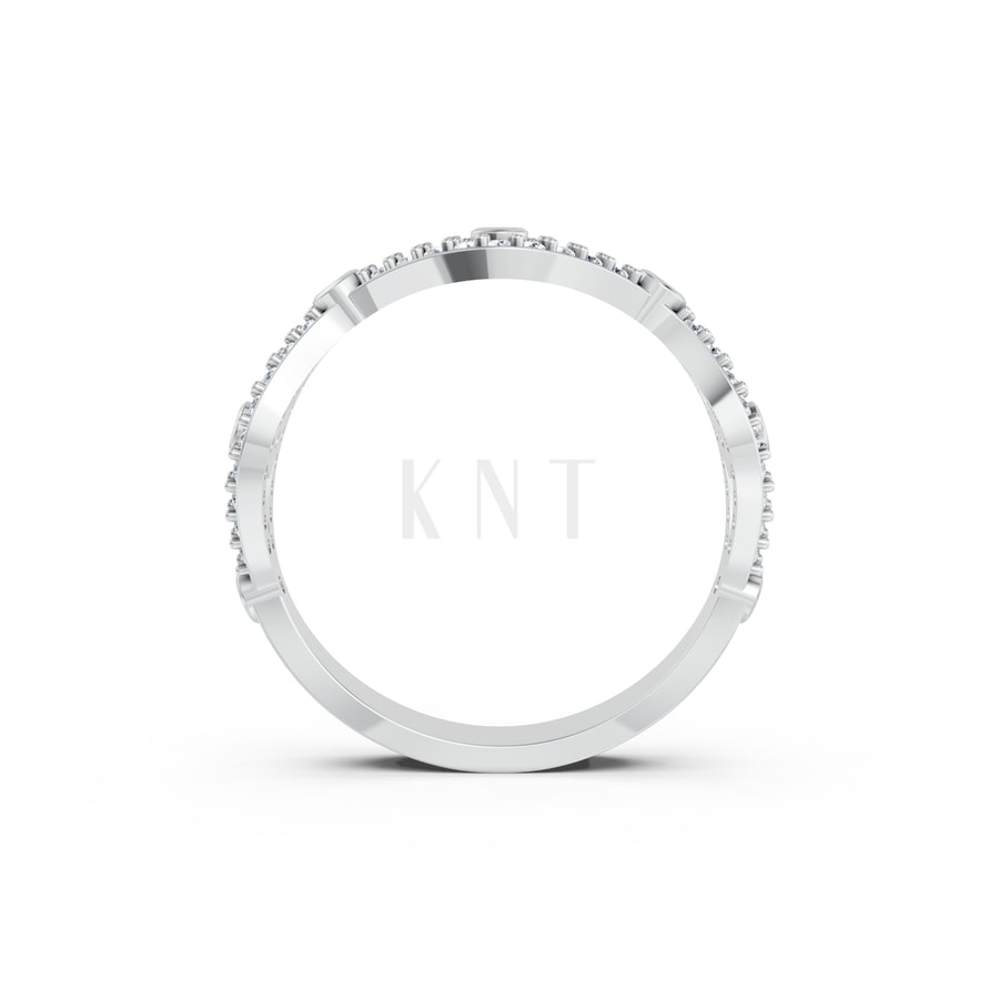 NHẪN NỮ EURO STYLE – RNN37 vàng trắng White Gold kiểu dáng cá tính, hiện đại