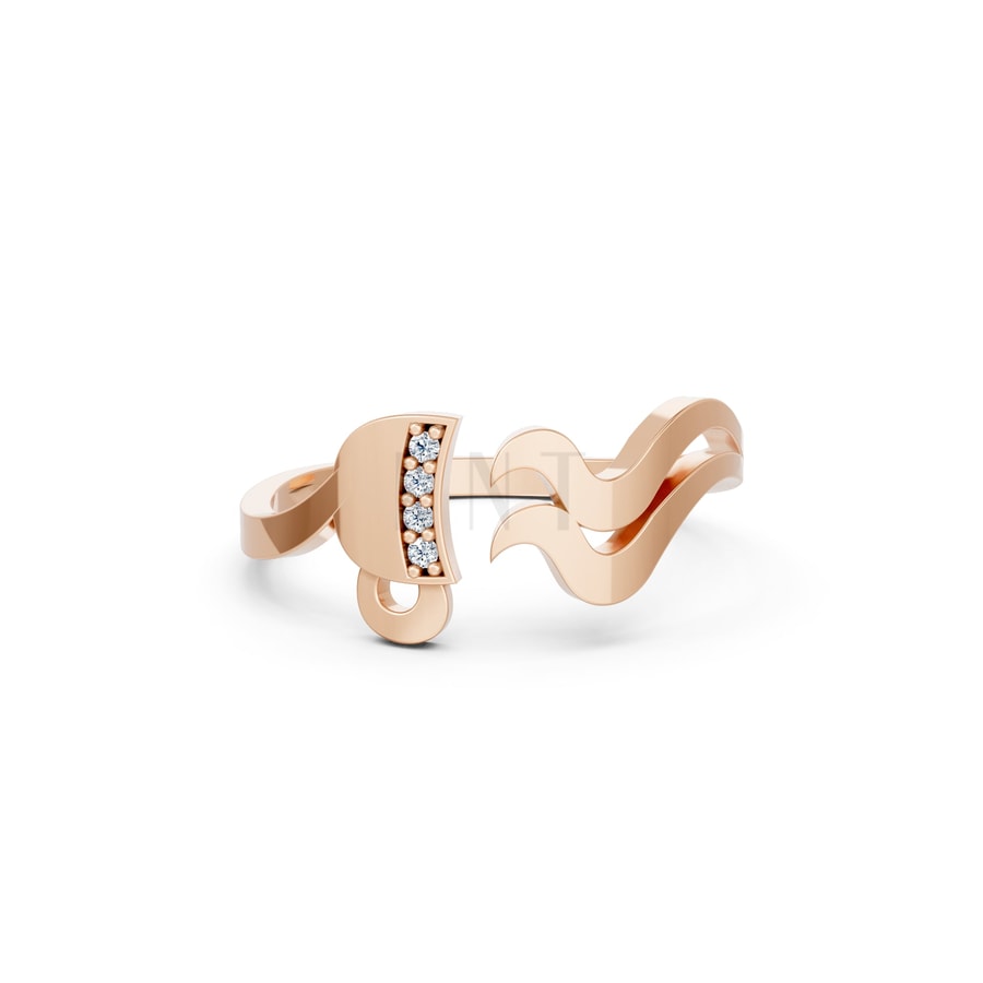 Nhẫn Nữ EURO Style – RNN40 vàng hồng Rose Gold thiết kế đối xứng, phong cách, ấn tượng