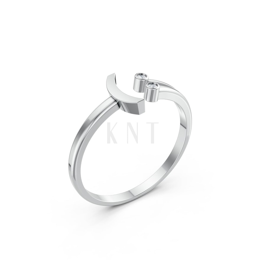 Nhẫn Nữ EURO Style – RNN41 vàng trắng White Gold kiểu dáng hiện đại, nổi bật