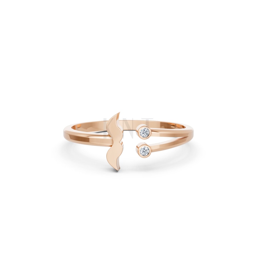 Nhẫn Nữ EURO Style – RNN42 vàng hồng Rose Gold thiết kế đối xứng, phong cách, ấn tượng