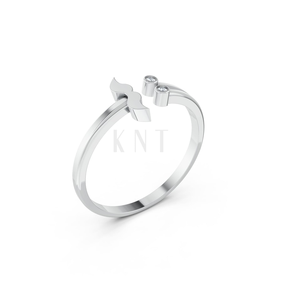 Nhẫn Nữ EURO Style – RNN42 vàng trắng White Gold kiểu dáng hiện đại, nổi bật