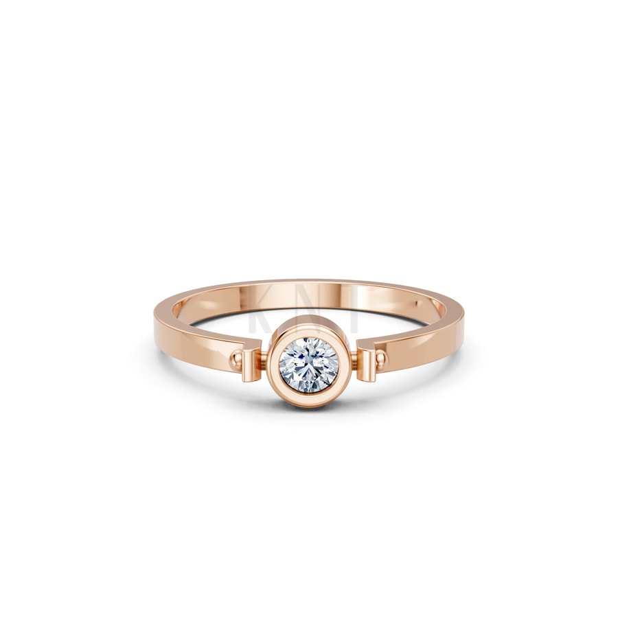 Nhẫn Nữ EURO Style – RNN47 vàng hồng Rose Gold thiết kế đối xứng, phong cách, ấn tượng