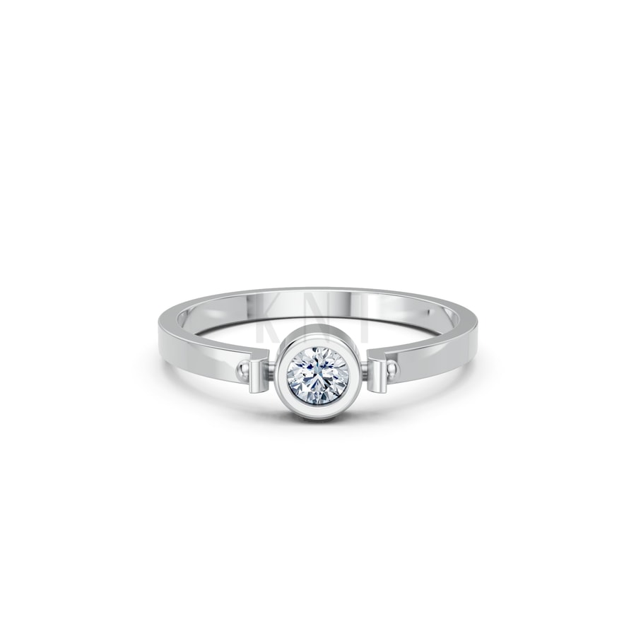 Nhẫn Nữ EURO Style – RNN47 vàng trắng White Gold vàng sáng, đường nét sắc sảo, tinh tế