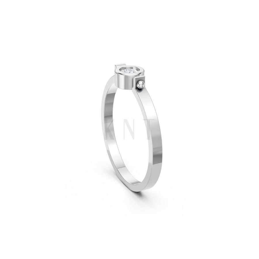 Nhẫn Nữ EURO Style – RNN47 vàng trắng White Gold thiết kế trẻ trung, hiện đại