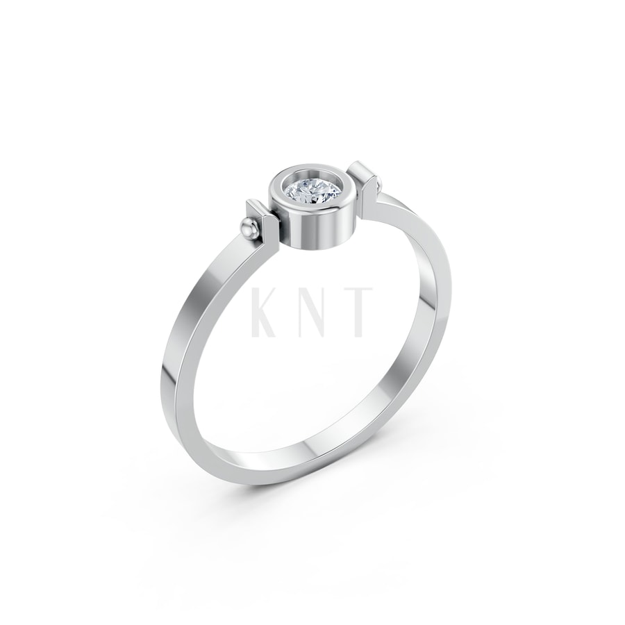Nhẫn Nữ EURO Style – RNN47 vàng trắng White Gold kiểu dáng hiện đại, nổi bật