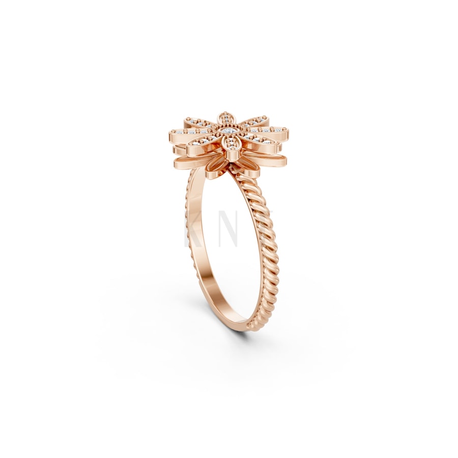 NHẪN NỮ EURO STYLE – RNN61 vàng hồng Rose Gold vàng đẹp, kiểu dáng trẻ trung, độc đáo