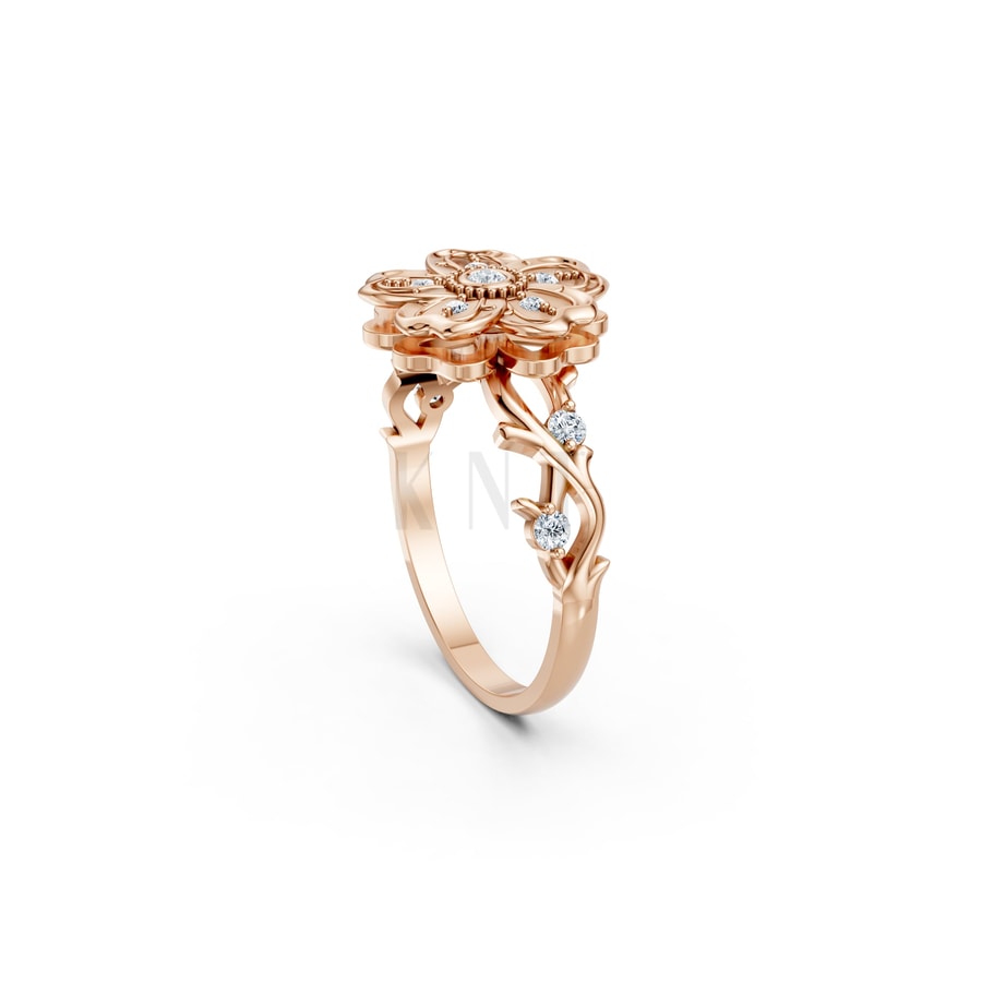 NHẪN NỮ EURO STYLE – RNN63 vàng hồng Rose Gold phong cách trẻ trung, nổi bật