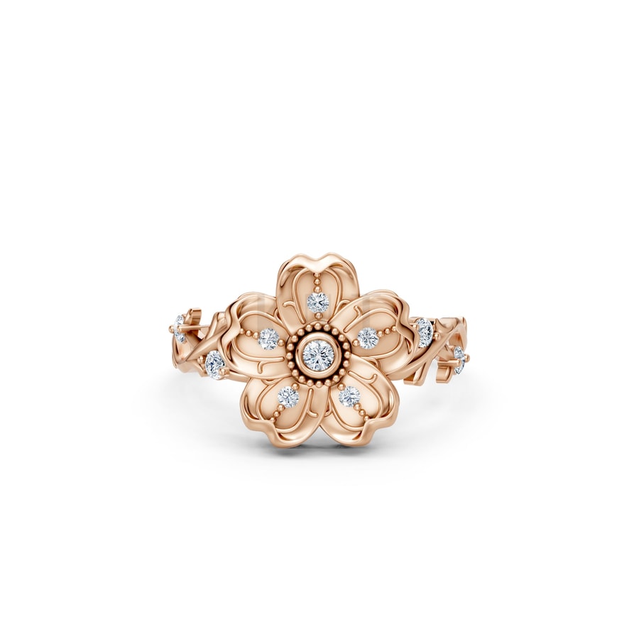 NHẪN NỮ EURO STYLE – RNN63 vàng hồng Rose Gold thiết kế đối xứng, phong cách, ấn tượng