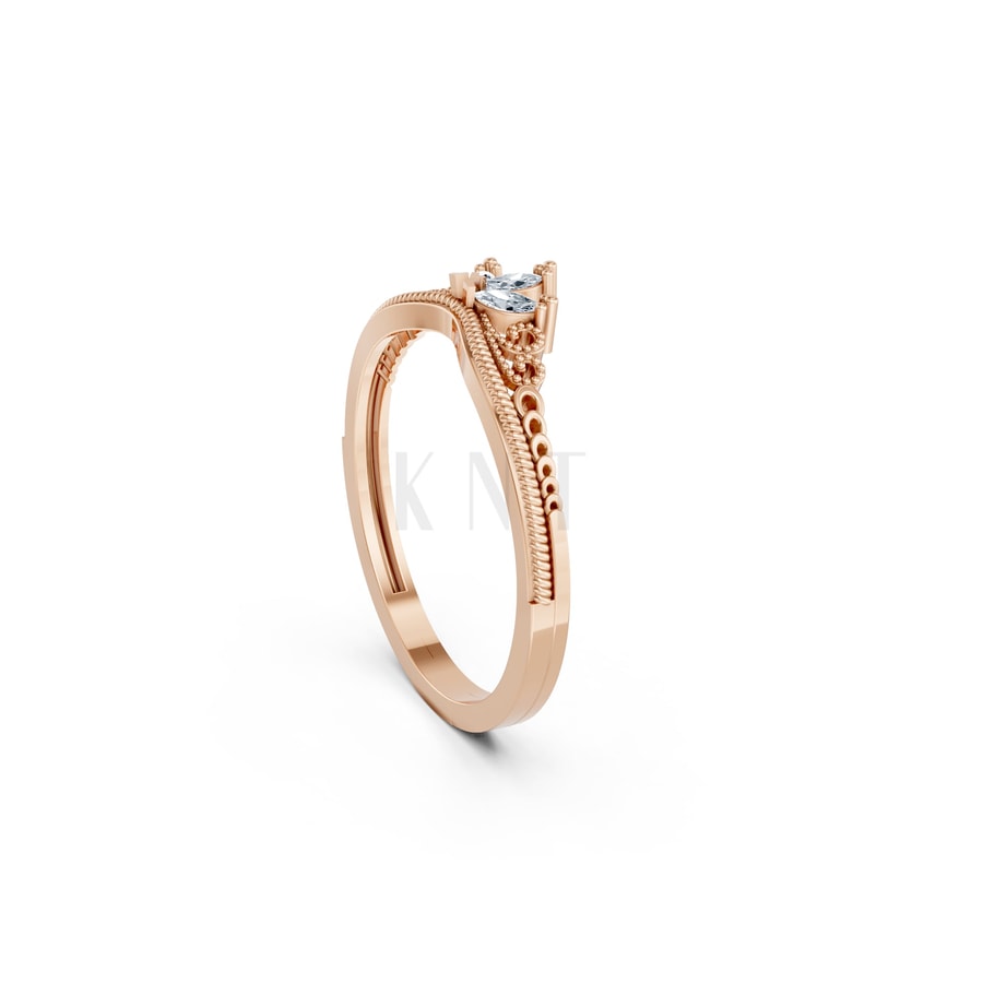 NHẪN NỮ EURO STYLE – RNN71 vàng hồng Rose Gold thiết kế đối xứng, phong cách, ấn tượng