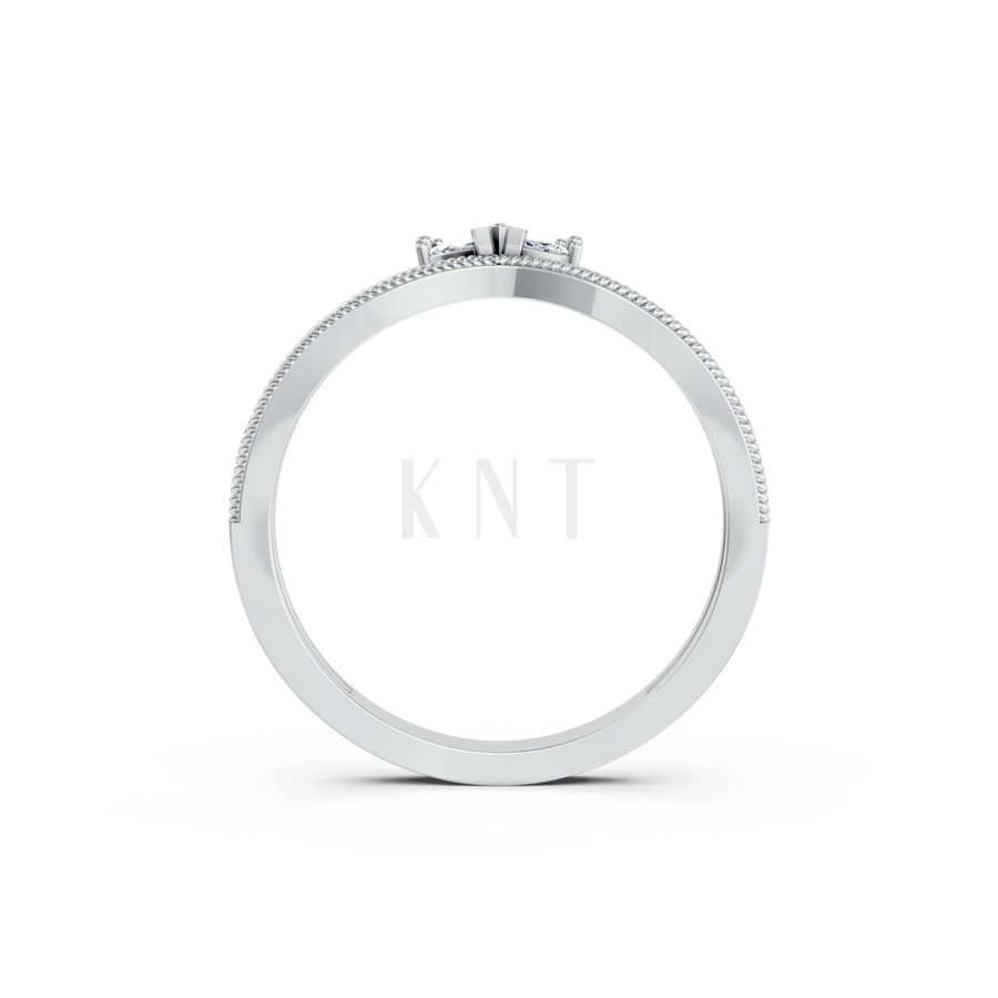 NHẪN NỮ EURO STYLE – RNN71 vàng trắng White Gold kiểu dáng cá tính, hiện đại