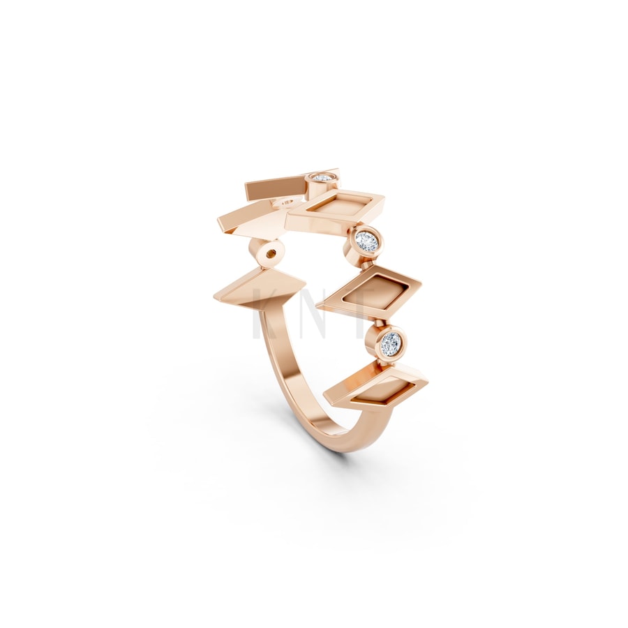 NHẪN NỮ EURO STYLE – RNN85 vàng hồng Rose Gold phong cách trẻ trung, nổi bật