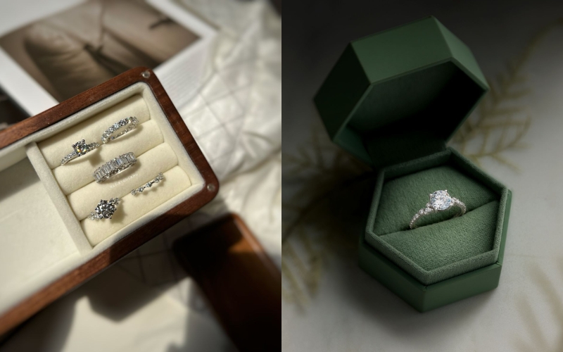 Bảo quản nhẫn kim cương trong hộp tránh trầy xước