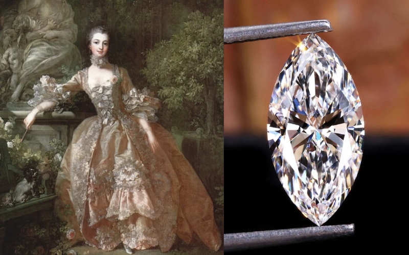 Kim cương Marquise lấy cảm hứng từ nụ cười của nữ hầu tước Madame de Pompadour