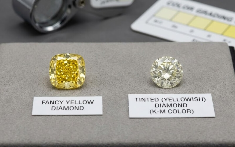 Phân biệt kim cương vàng và kim cương ám vàng