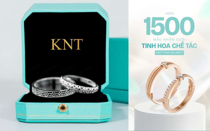 Nhẫn cưới của Kim Ngọc Thủy được đặt ngay ngắn trong chiếc hộp thiết kế riêng của thương hiệu