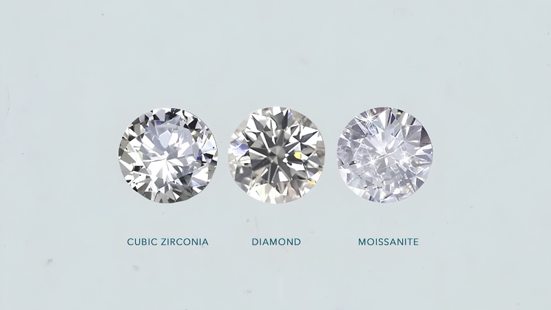 Vẻ ngoài của kim cương, đá CZ và Moissanite