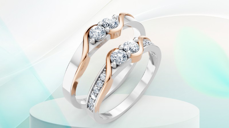 Nhẫn cưới phối màu tạo điểm nhấn nổi bật cho cặp đôi