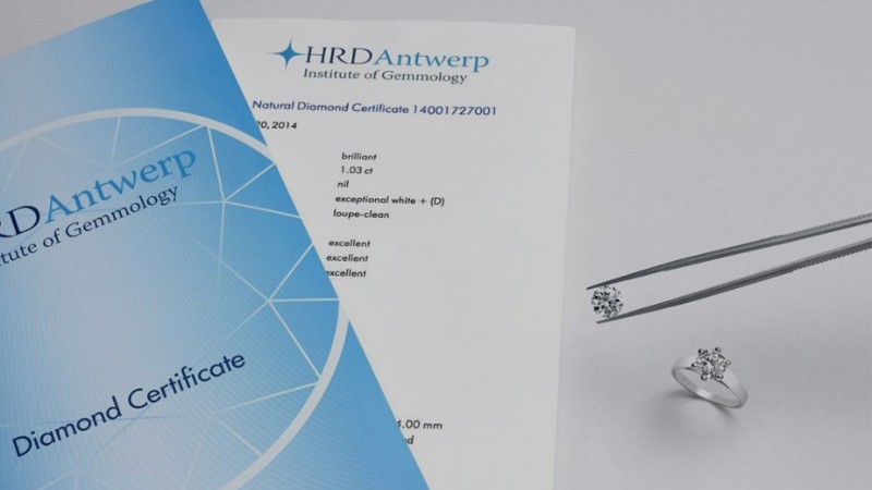 Giấy chứng nhận HRD là chứng thư kiểm định chất lượng kim cương do tổ chức HRD Antwerp phát hành