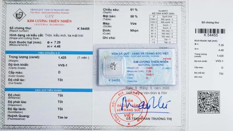 Đọc các thông số trên giấy kiểm định GIV