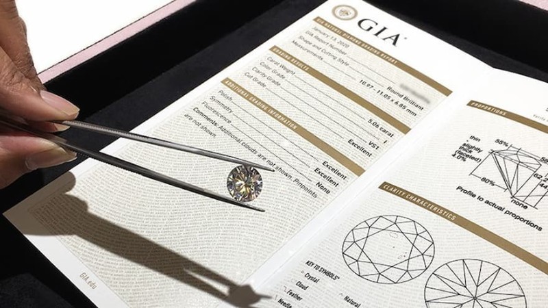 Giấy kiểm định GIA cho viên kim cương
