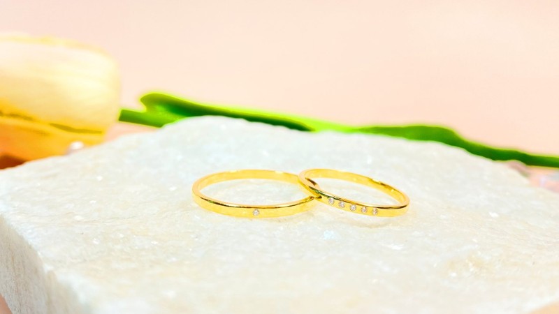 Nhẫn cưới H108 thiết kết tinh xảo và đồng điệu