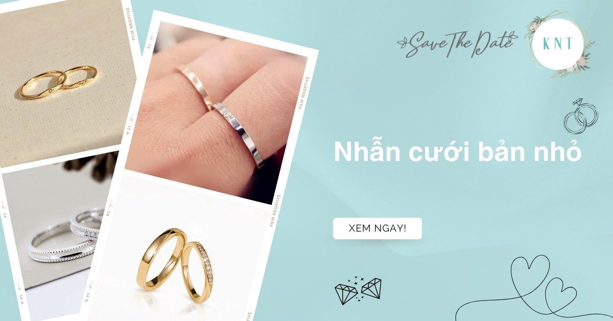 Top 10 mẫu nhẫn cưới bản nhỏ tinh tế cho cặp đôi hiện đại