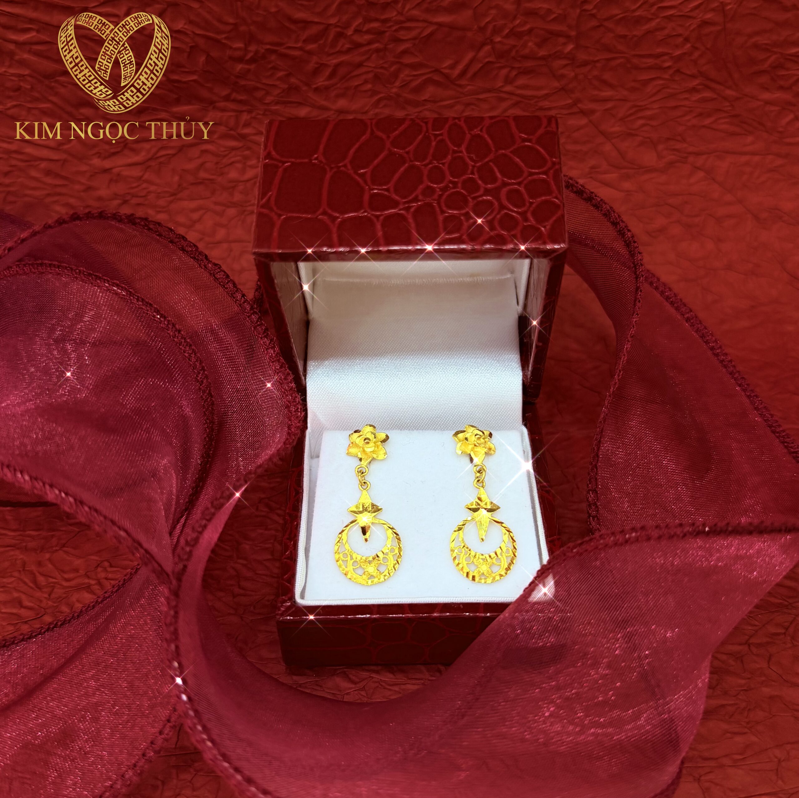 Bông tai cưới tòn ten 1 chỉ