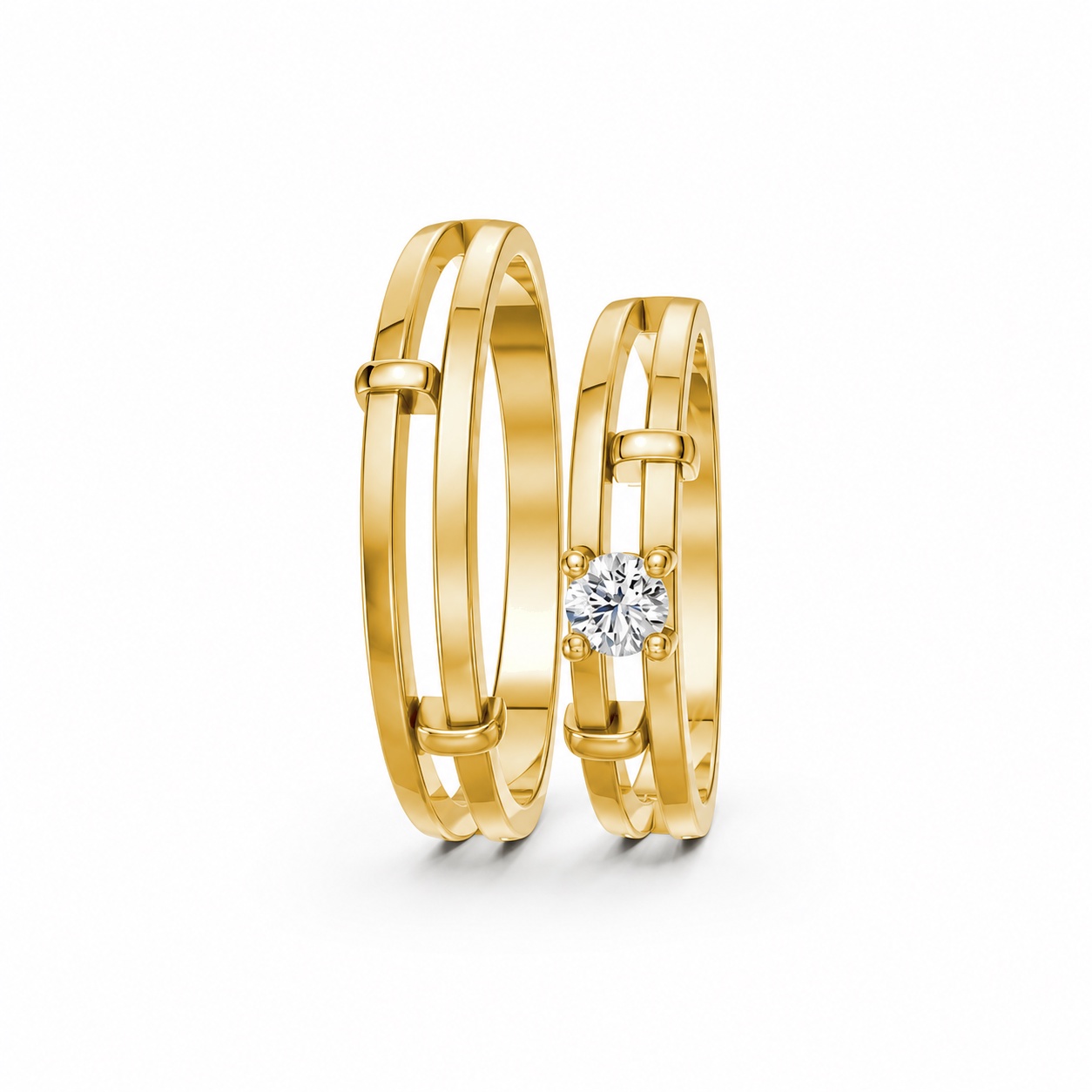 NHẪN CẶP VÀNG CV105 màu Vàng Gold vàng 10K/14K/18K/607 cao cấp, thanh lịch