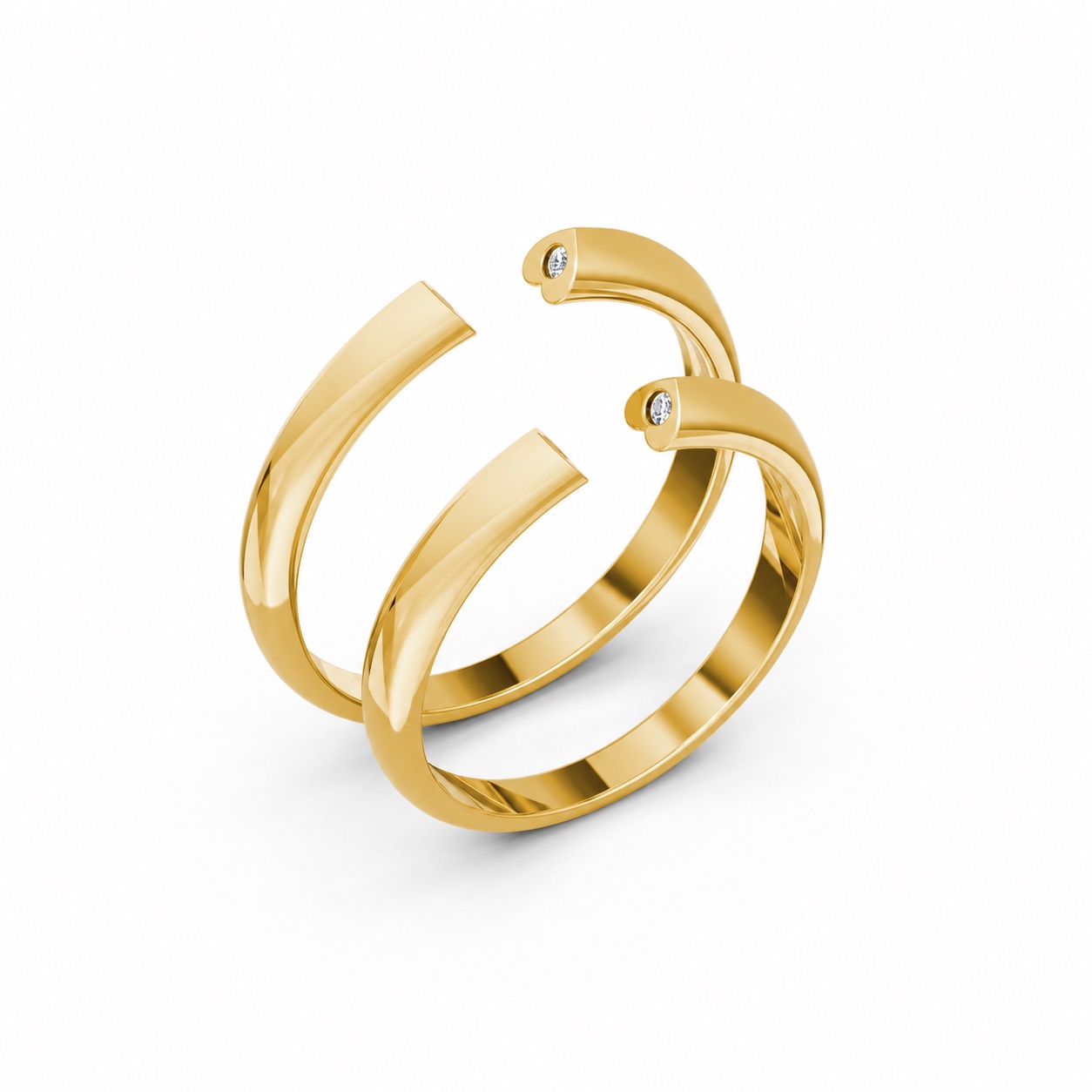 NHẪN CẶP VÀNG CV114 màu Vàng Gold thiết kế tinh tế, sang trọng
