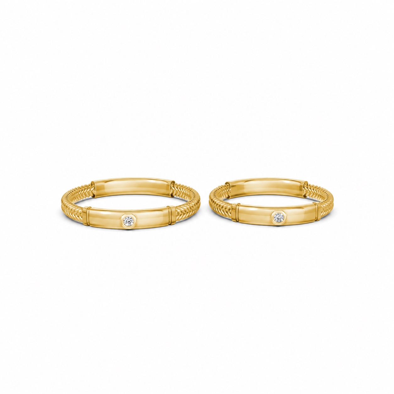 NHẪN CẶP VÀNG CV115 màu Vàng Gold vàng 10K/14K/18K/607 cao cấp, thanh lịch