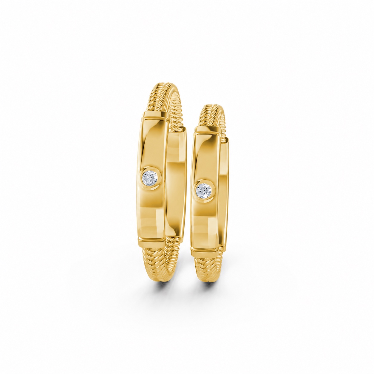 NHẪN CẶP VÀNG CV115 màu Vàng Gold thiết kế tinh xảo, độc đáo