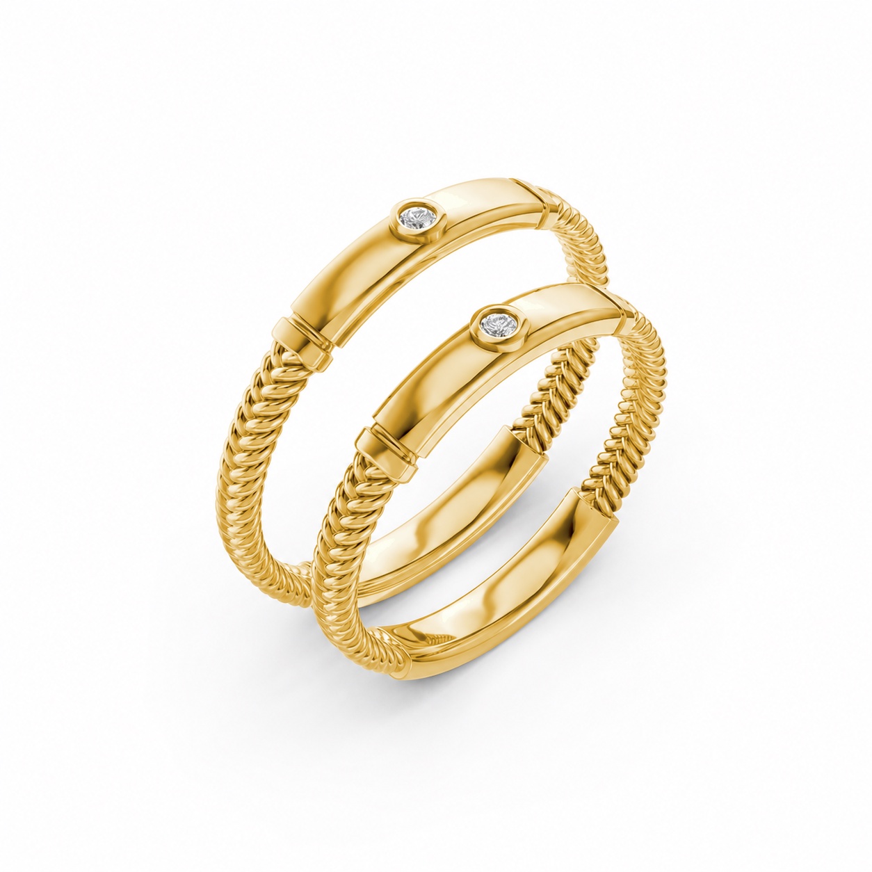 NHẪN CẶP VÀNG CV115 màu Vàng Gold thiết kế tinh tế, sang trọng