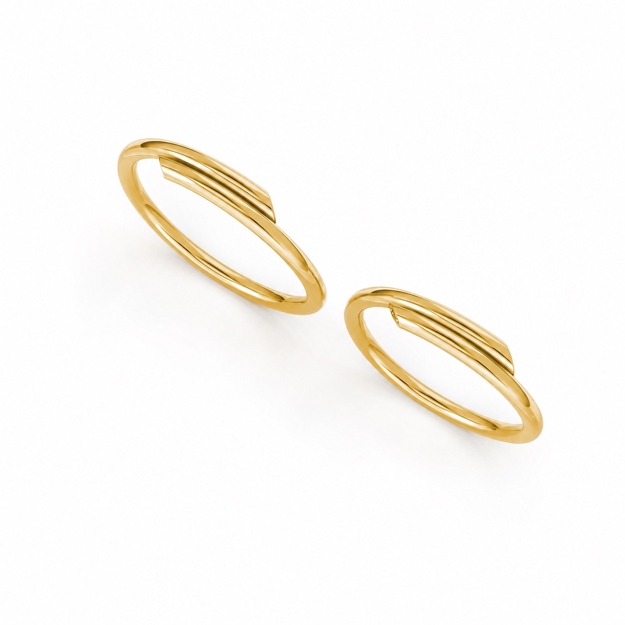 NHẪN CẶP VÀNG CV116 màu Vàng Gold thiết kế phá cách, sang trọng