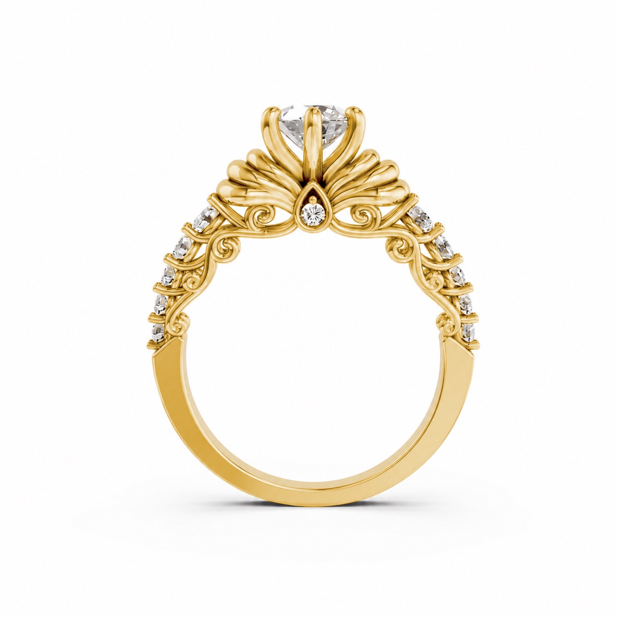 Nhẫn đính hôn đá cao cấp R418 – ADA Vàng Gold thiết kế phá cách, sang trọng