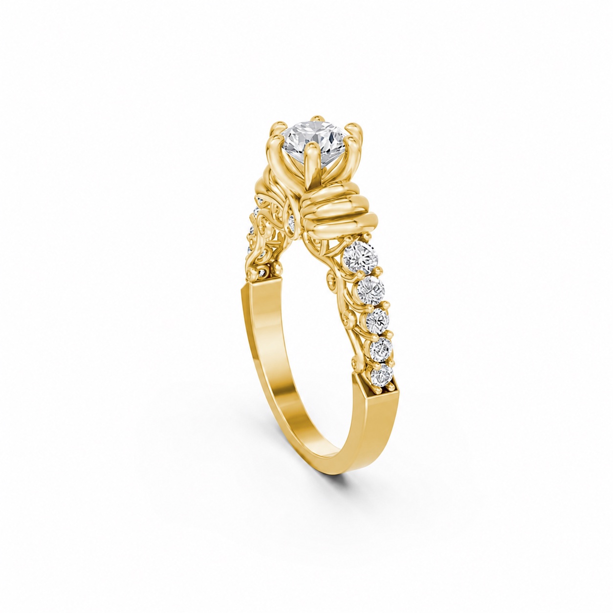 Nhẫn đính hôn đá cao cấp R418 – ADA Vàng Gold thiết kế tinh xảo, độc đáo