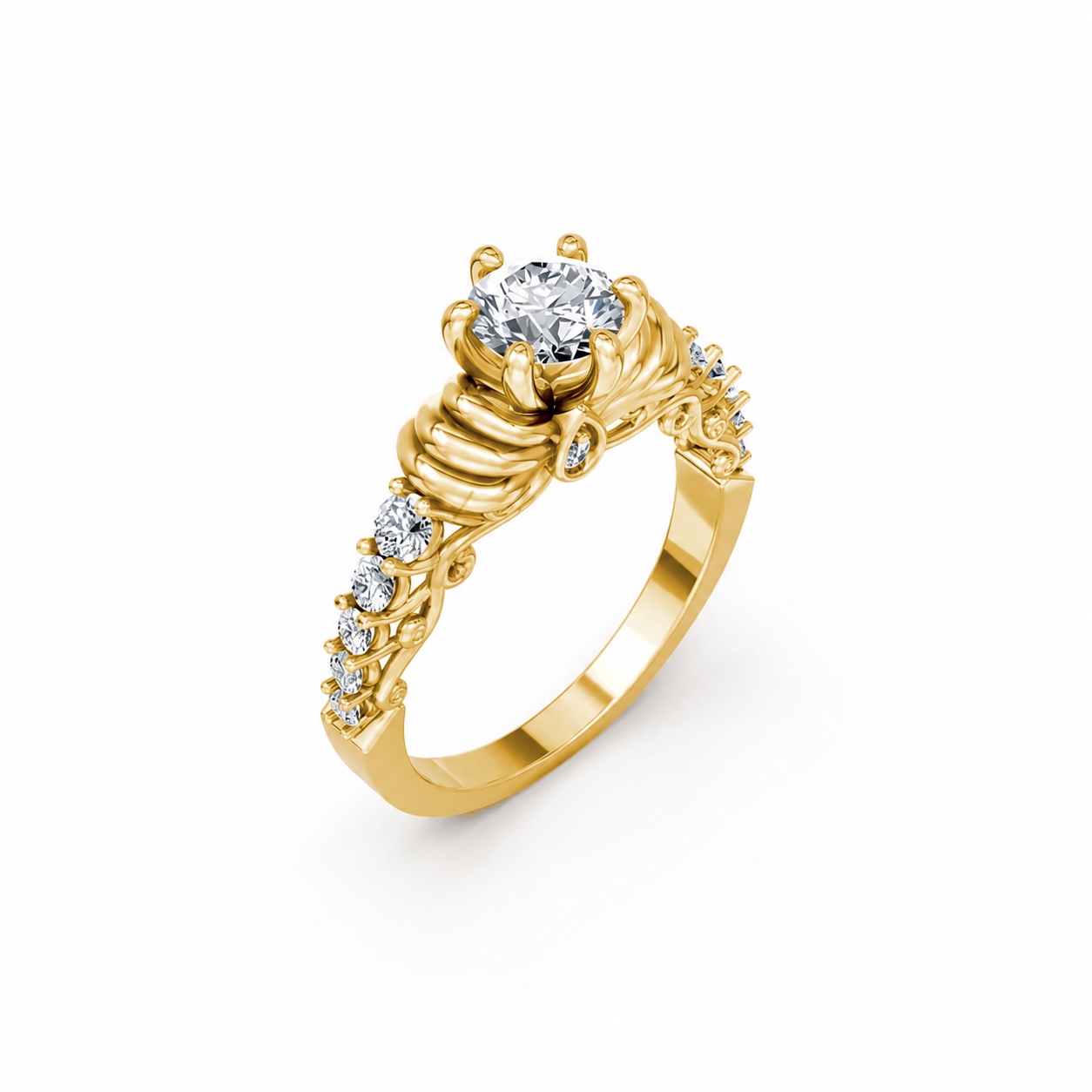 Nhẫn đính hôn đá cao cấp R418 – ADA Vàng Gold thiết kế tinh tế, sang trọng
