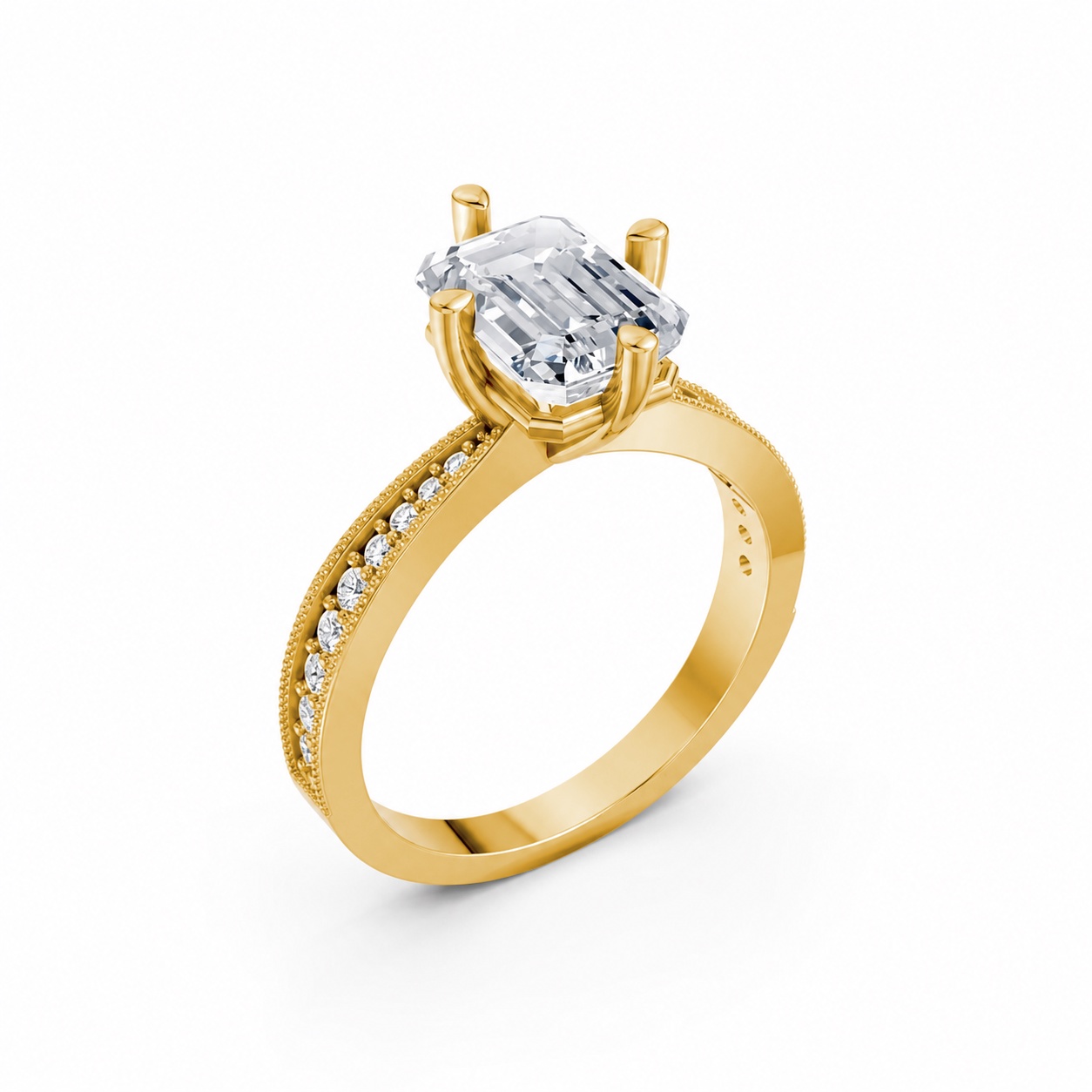 Nhẫn đính hôn đá Moissanite RM11 – ARABELLA Vàng Gold thiết kế tinh tế, sang trọng