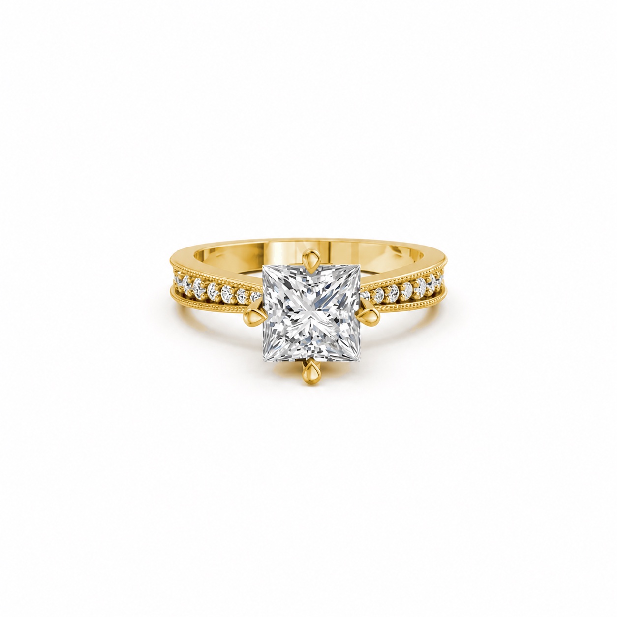 Nhẫn đính hôn đá Moissanite RM12 – ARYA Vàng Gold vàng 10K/14K/18K/607 cao cấp, thanh lịch