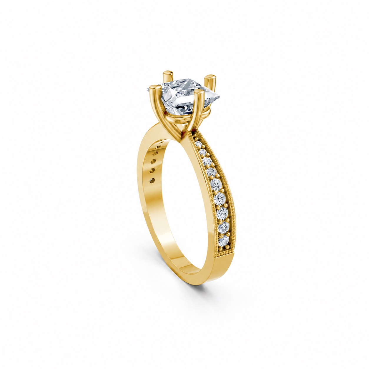 Nhẫn đính hôn đá Moissanite RM12 – ARYA Vàng Gold thiết kế tinh xảo, độc đáo