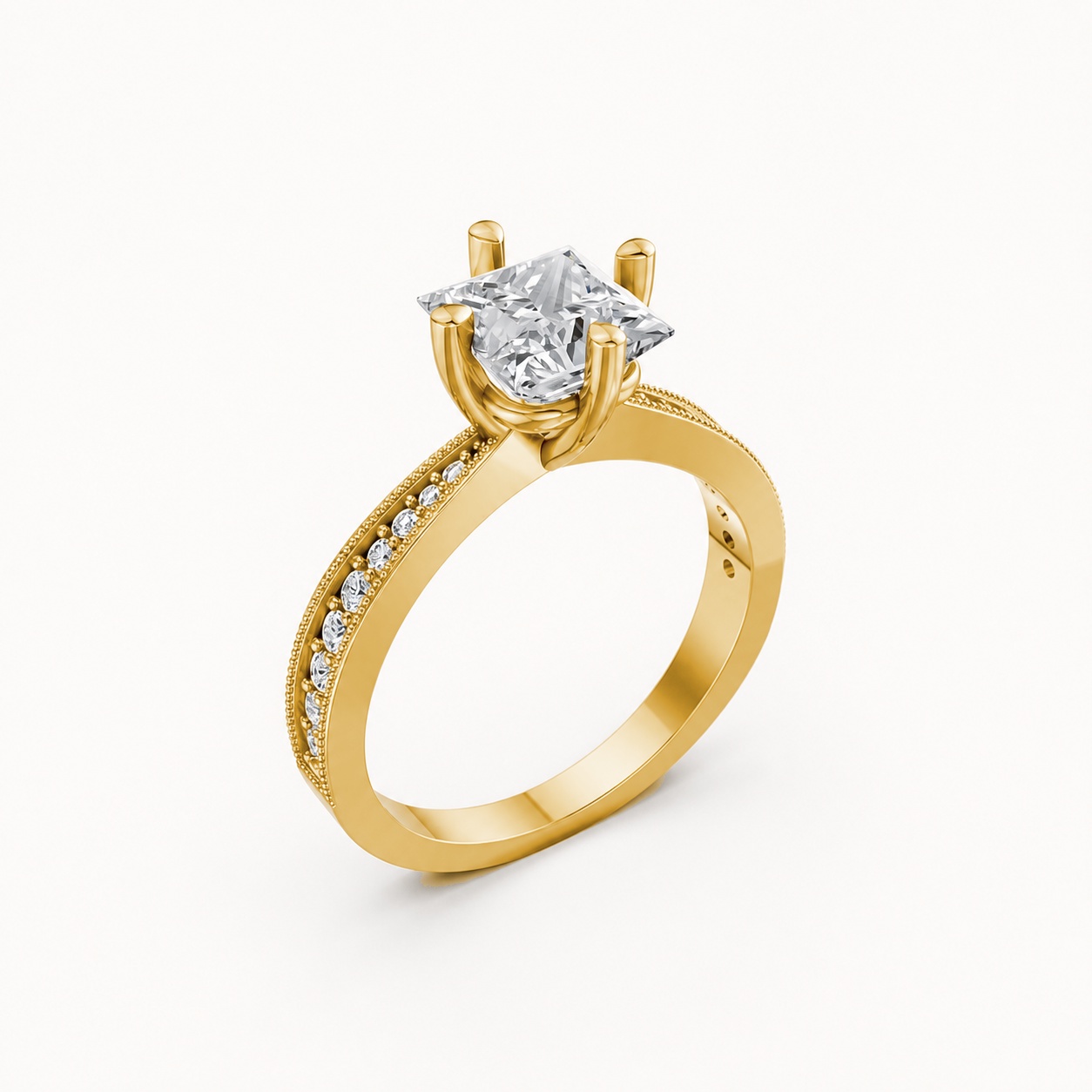 Nhẫn đính hôn đá Moissanite RM12 – ARYA Vàng Gold thiết kế tinh tế, sang trọng