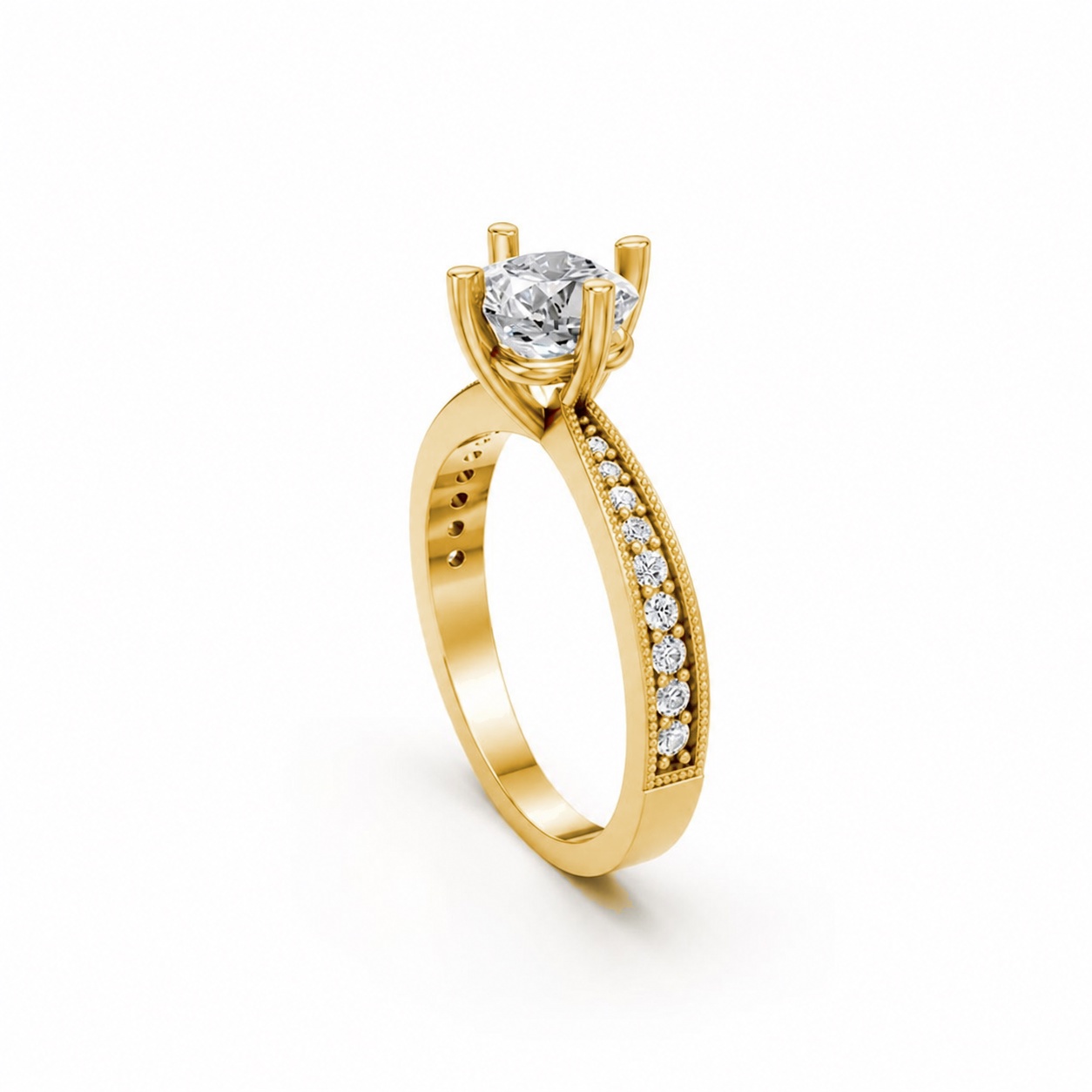 Nhẫn đính hôn đá Moissanite RM13 – ARIYA Vàng Gold thiết kế tinh xảo, độc đáo