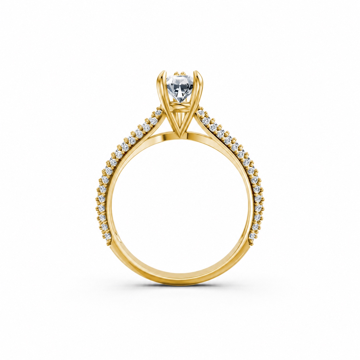 Nhẫn đính hôn đá Moissanite RM16 – AISHA Vàng Gold thiết kế phá cách, sang trọng