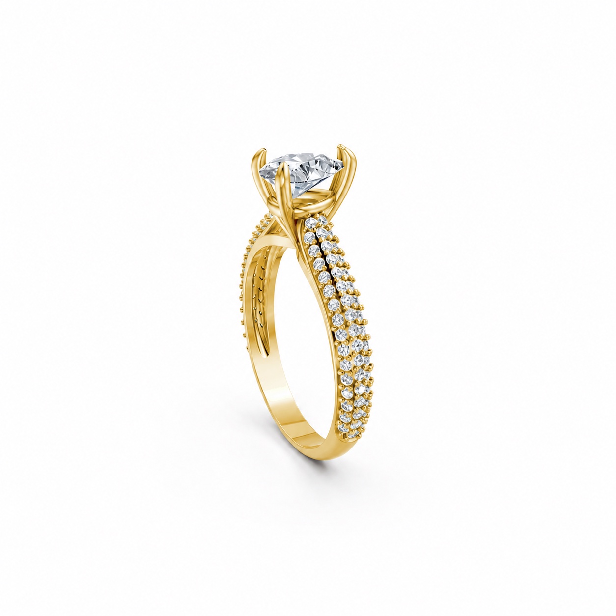 Nhẫn đính hôn đá Moissanite RM16 – AISHA Vàng Gold thiết kế tinh xảo, độc đáo