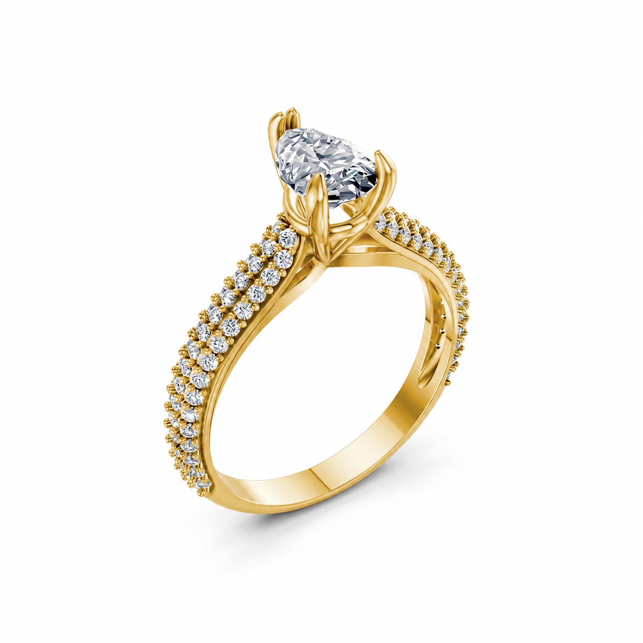 Nhẫn đính hôn đá Moissanite RM16 – AISHA Vàng Gold thiết kế tinh tế, sang trọng