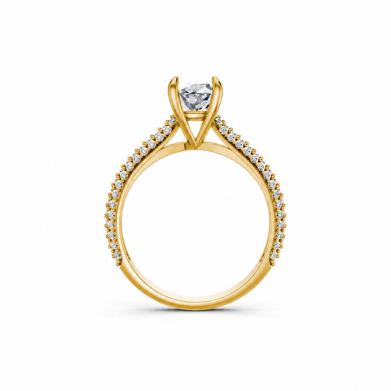 Nhẫn đính hôn đá Moissanite RM17 – ARI Vàng Gold thiết kế phá cách, sang trọng