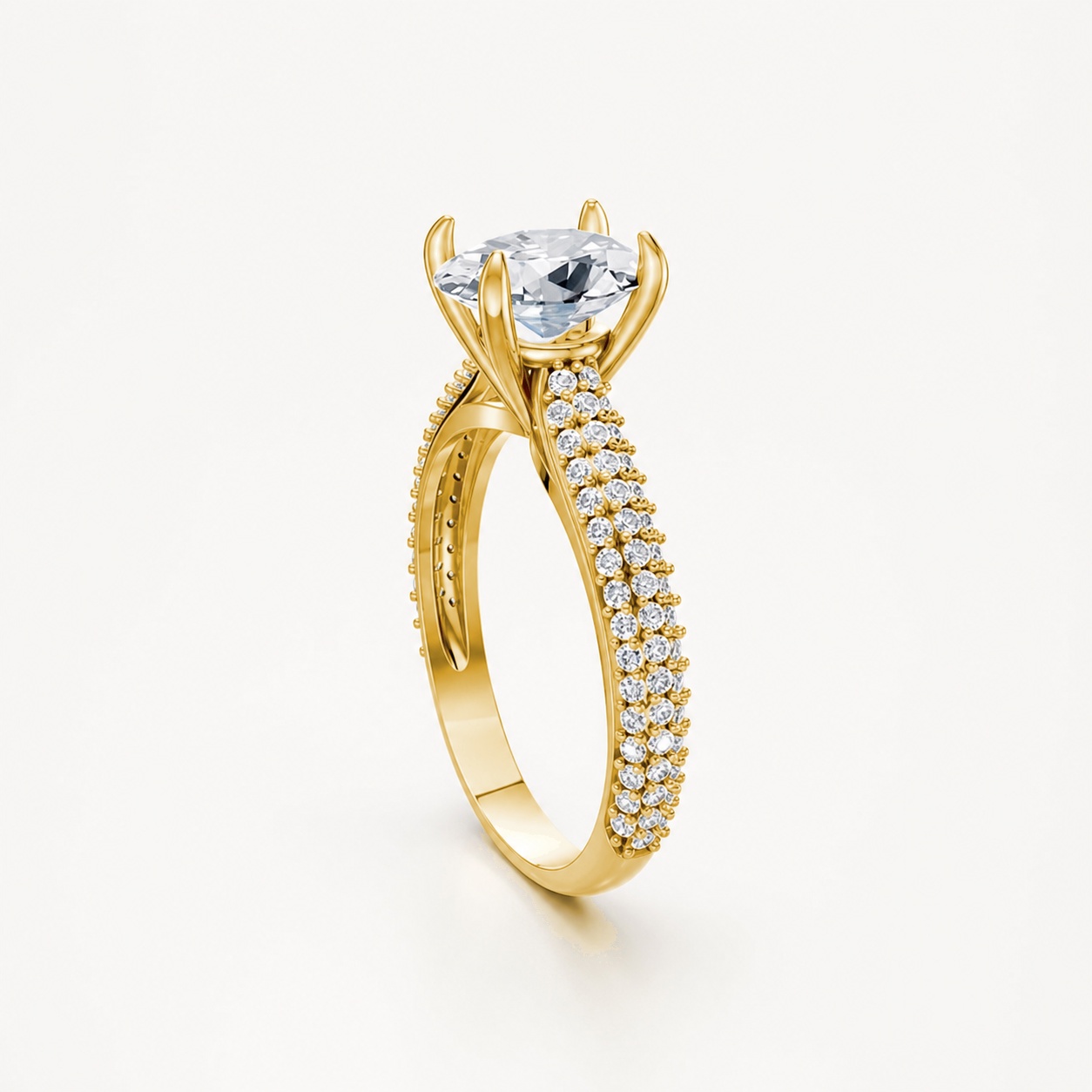 Nhẫn đính hôn đá Moissanite RM17 – ARI Vàng Gold thiết kế tinh xảo, độc đáo